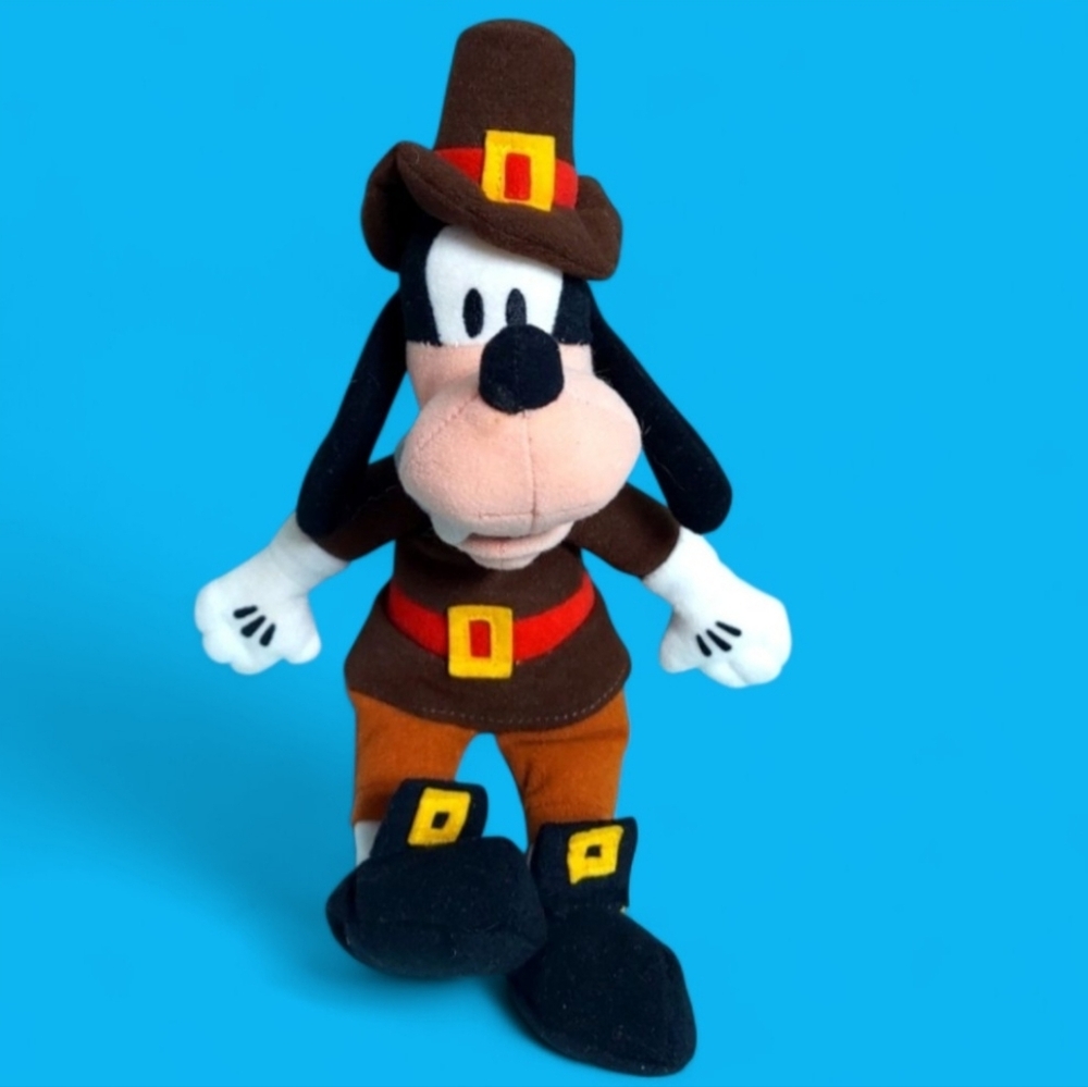 Disney Goofy Pilgrim Beanie Plush Stuffed Animal Thanksgiving Holiday